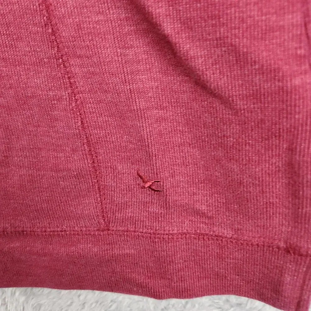 Eddie Bauer Sweater Mens XL Red Cotton Blend 1/4 Zip Mock Neck Knit Pullover